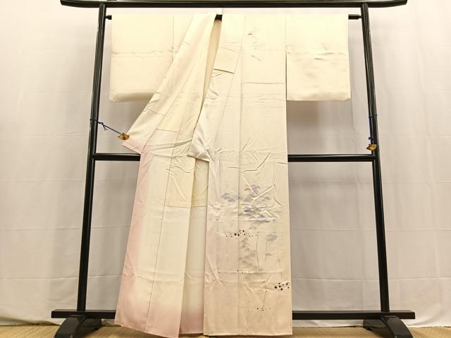 平和屋着物■訪問着 駒刺繍 笠松文 金銀彩 正絹 逸品 BAAY5558yc