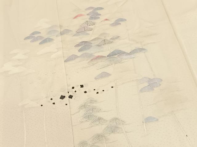 平和屋着物■訪問着 駒刺繍 笠松文 金銀彩 正絹 逸品 BAAY5558yc