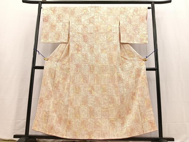 平和屋着物■上質な小紋 総絞り 幾何学文様 正絹 逸品 BAAY5562yc