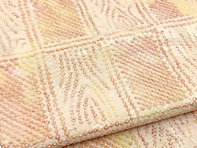 平和屋着物■上質な小紋 総絞り 幾何学文様 正絹 逸品 BAAY5562yc