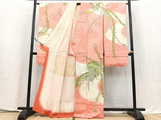 平和屋着物■豪華振袖 総刺繍 孔雀文 金銀糸 正絹 逸品 BAAY5563yc