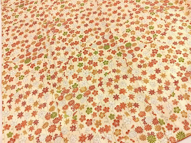 平和屋着物■上質な小紋 切嵌梅楓文 正絹 逸品 BAAY5568yc