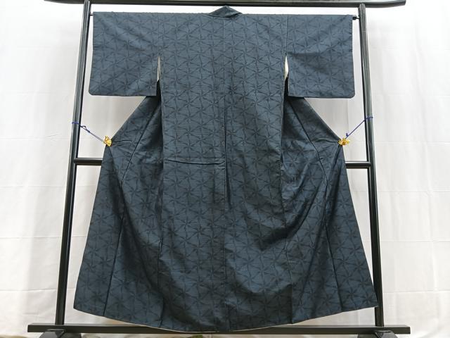 平和屋着物■本場大島紬 幾何学文様 正絹 逸品 BAAY5575yc