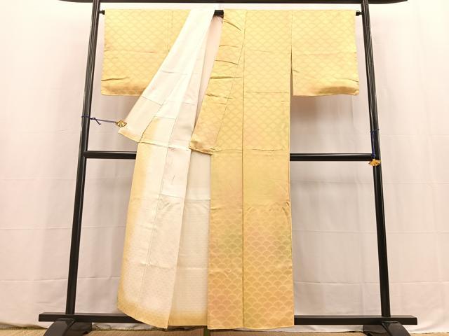 平和屋着物■上質な小紋 菊青海波地紋 暈し染め 正絹 逸品 BAAY5582yc