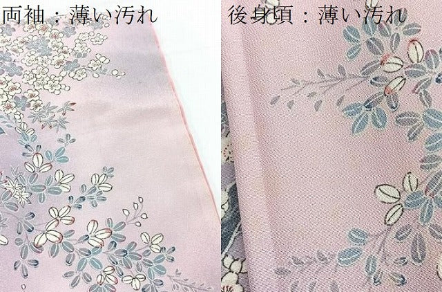 平和屋着物■上質な小紋 花鳥文 暈し染め 正絹 逸品 BAAY5583yc