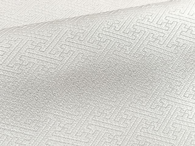 平和屋着物■上質な色無地 紗綾形地紋 白鼠色 正絹 逸品 BAAY5585yc