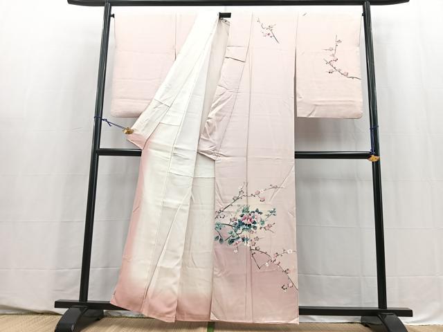 平和屋着物■訪問着 枝花文 暈し染め 正絹 逸品 BAAY5586yc