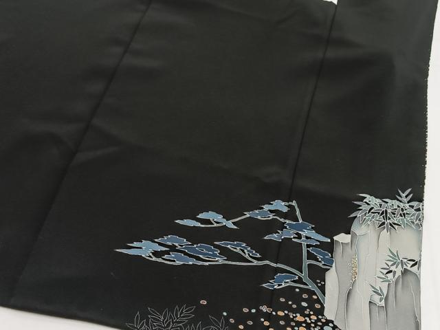 平和屋着物■豪華黒留袖 友禅 作家物 千曲川 正絹 逸品 BAAY5593yc