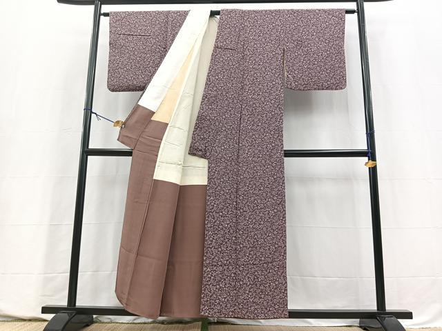 平和屋着物■上質な小紋 花鳥文 鬼しぼ縮緬 正絹 逸品 BAAY5601yc