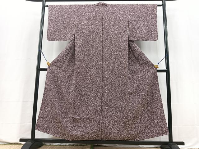 平和屋着物■上質な小紋 花鳥文 鬼しぼ縮緬 正絹 逸品 BAAY5601yc