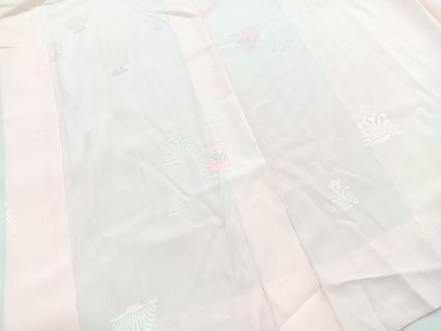 平和屋着物■長襦袢 無双仕立て 作家物 吉祥しぼり 草花文 暈し染め 正絹 逸品 BAAY5621yc