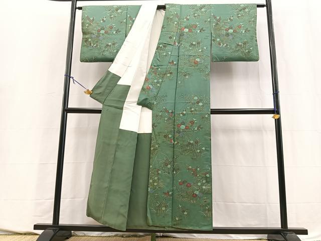 平和屋着物■訪問着 花蝶文 金彩 正絹 逸品 BAAY5624yc