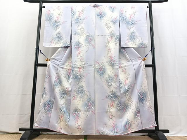 平和屋着物■上質な小紋 草花文 暈し染め 正絹 逸品 BAAY5626yc