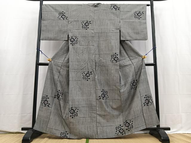 平和屋着物■上質な紬 薔薇 正絹 逸品 BAAY5637yc