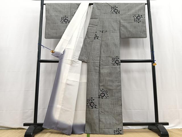 平和屋着物■上質な紬 薔薇 正絹 逸品 BAAY5637yc