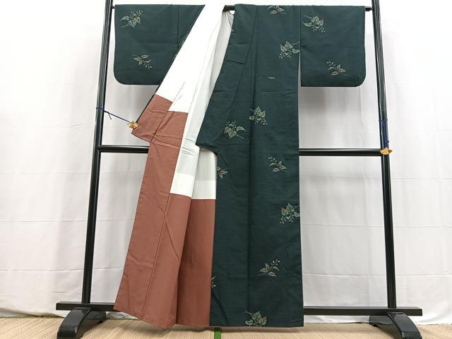 平和屋着物■上質な紬 南天文 正絹 逸品 BAAY5641yc
