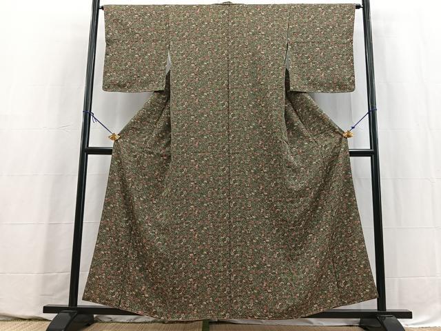 平和屋着物■上質な小紋 花鳥文 正絹 逸品 BAAY5642yc
