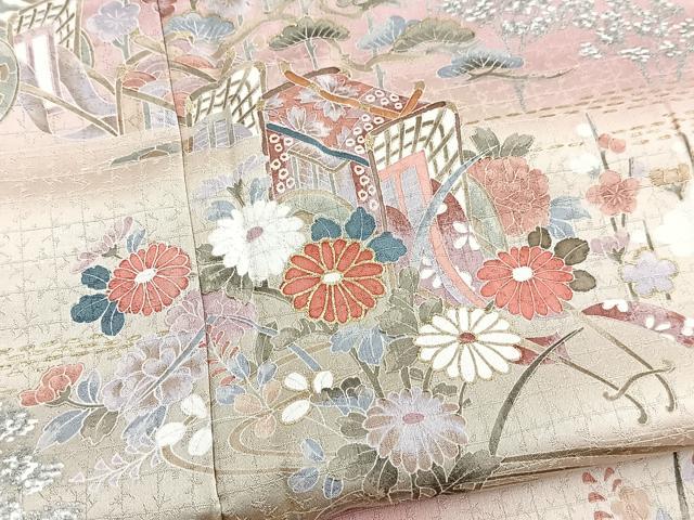 平和屋着物■訪問着 流水御所車花文 暈し染め 金銀彩 正絹 逸品 BAAY5648yc