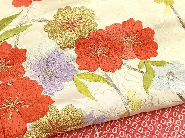 平和屋着物■豪華振袖 絞り 刺繍 枝垂れ桜 金銀糸 正絹 逸品 BAAY5660yc