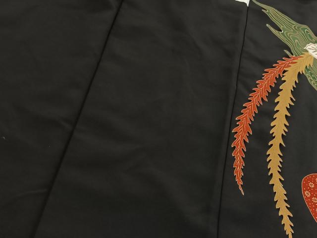 平和屋着物■豪華黒留袖 鳳凰流水花文 金銀糸 正絹 逸品 BAAY5673yc