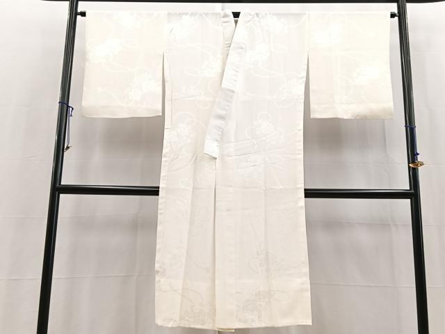 平和屋着物■長襦袢 無双仕立て 扇面花地紋 正絹 逸品 BAAY5676yc