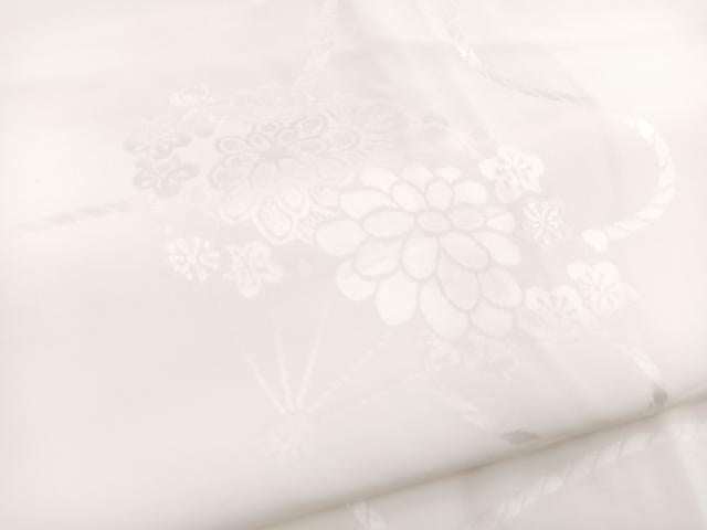 平和屋着物■長襦袢 無双仕立て 扇面花地紋 正絹 逸品 BAAY5676yc