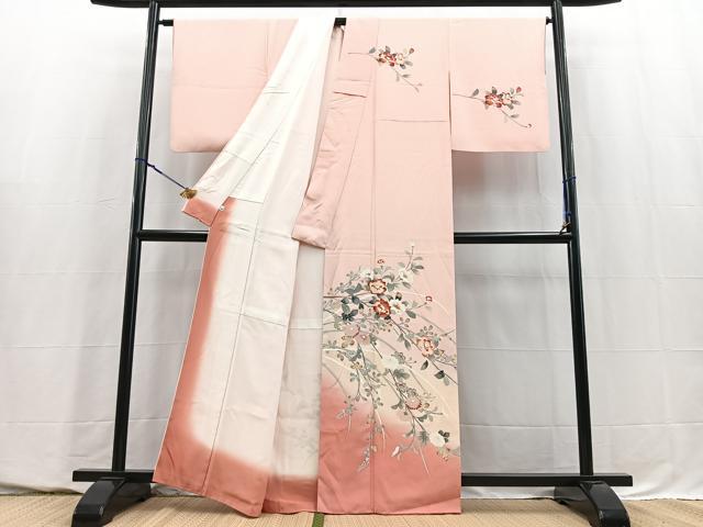 平和屋着物■訪問着 友禅 作家物 草花文 暈し染め 正絹 逸品 BAAY5684yc