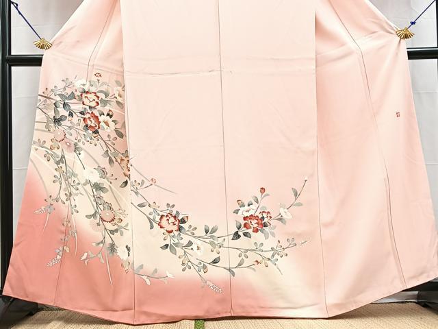 平和屋着物■訪問着 友禅 作家物 草花文 暈し染め 正絹 逸品 BAAY5684yc