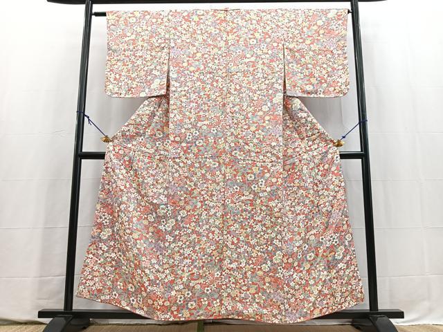 平和屋着物■上質な小紋 花尽くし 正絹 逸品 未使用 BAAY5702yc