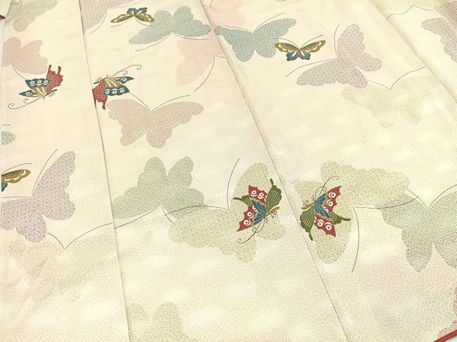 平和屋着物■上質な小紋 舞蝶文 正絹 逸品 BAAY5708yc