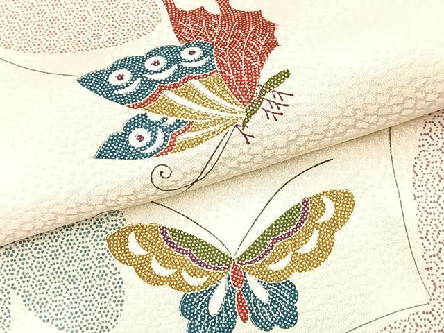 平和屋着物■上質な小紋 舞蝶文 正絹 逸品 BAAY5708yc