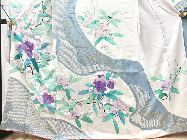 平和屋着物■豪華振袖 絞り 草花文 金彩 正絹 逸品 BAAY5711yc
