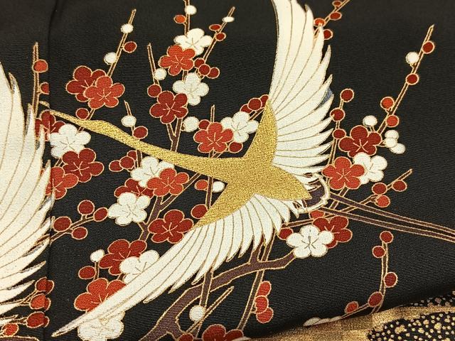 平和屋着物■豪華黒留袖 作家物 飛鶴平安人物文 金彩 正絹 逸品 BAAY5716yc