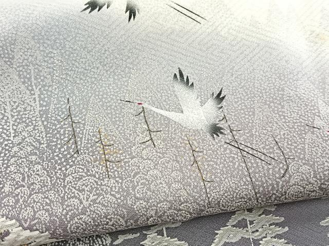平和屋着物■訪問着 飛鶴樹林文 暈し染め 正絹 逸品 BAAY5721yc