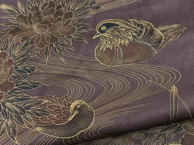 平和屋着物■訪問着 駒刺繍 鴛鴦花文 正絹 逸品 BAAY5725yc