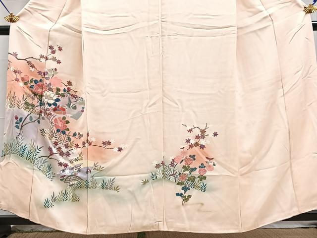 平和屋着物■訪問着 地紙花鳥文 暈し染め 金彩 正絹 逸品 BAAY5735yc
