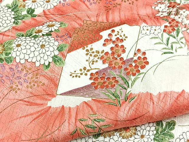 平和屋着物■上質な小紋 破れ色紙花文 金彩 正絹 逸品 BAAY5747yc