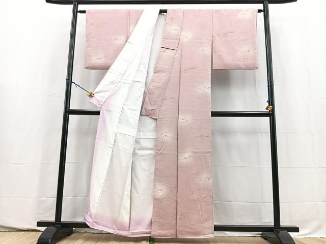 平和屋着物■上質な小紋 寿光織 地紋起こし 霞文 暈し染め 正絹 逸品 BAAY5750yc