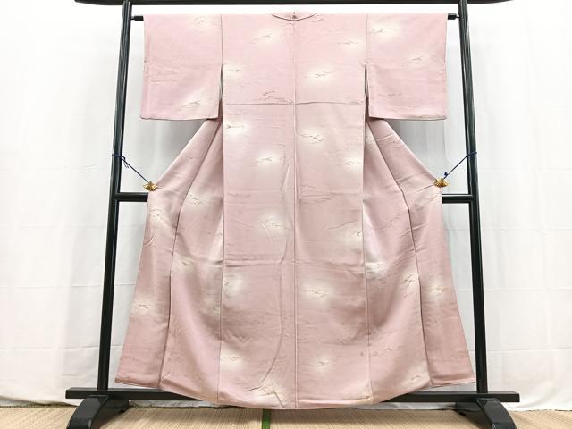 平和屋着物■上質な小紋 寿光織 地紋起こし 霞文 暈し染め 正絹 逸品 BAAY5750yc