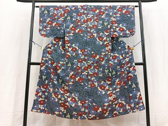 平和屋着物■セミアンティーク 大正ロマン 小紋 花尽くし文 正絹 逸品 BAAY5769yc