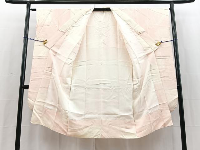 平和屋着物■振袖用長襦袢 袷 絞り 鬘帯花文 暈し染め 正絹 逸品 BAAY5771yc