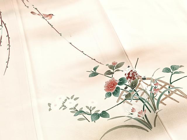 平和屋着物■訪問着 人物花鳥文 暈し染め 正絹 逸品 BAAY5775yc