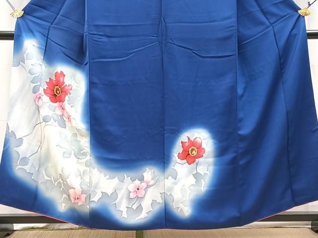 平和屋着物■訪問着 手描き 草花文 シルエット 暈し染め 正絹 逸品 BAAY5785yc