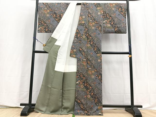 平和屋着物■上質な小紋 吉祥花文 金彩 正絹 逸品 BAAY5787yc