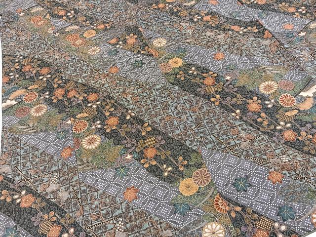 平和屋着物■上質な小紋 吉祥花文 金彩 正絹 逸品 BAAY5787yc