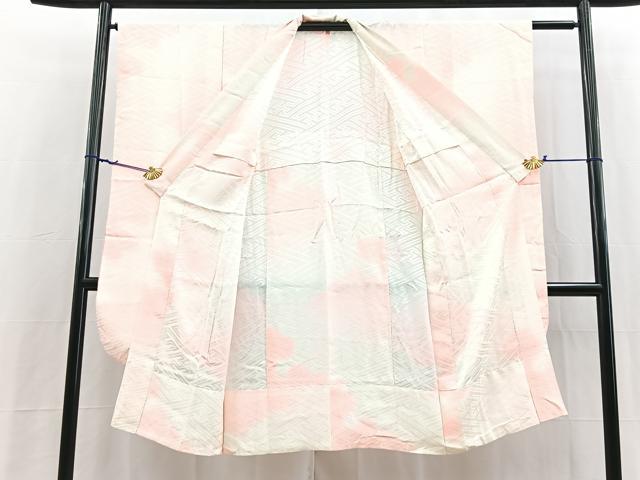 平和屋着物■振袖用長襦袢 無双仕立て 紗綾形地紋 雲重ね文 暈し染め 正絹 逸品 BAAY5788yc