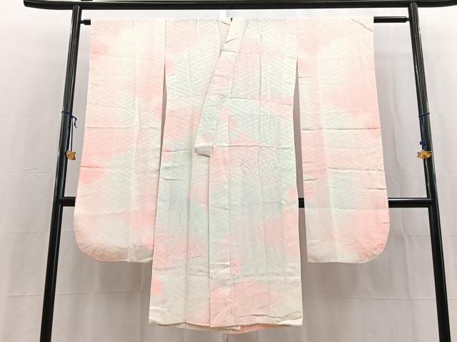 平和屋着物■振袖用長襦袢 無双仕立て 紗綾形地紋 雲重ね文 暈し染め 正絹 逸品 BAAY5788yc