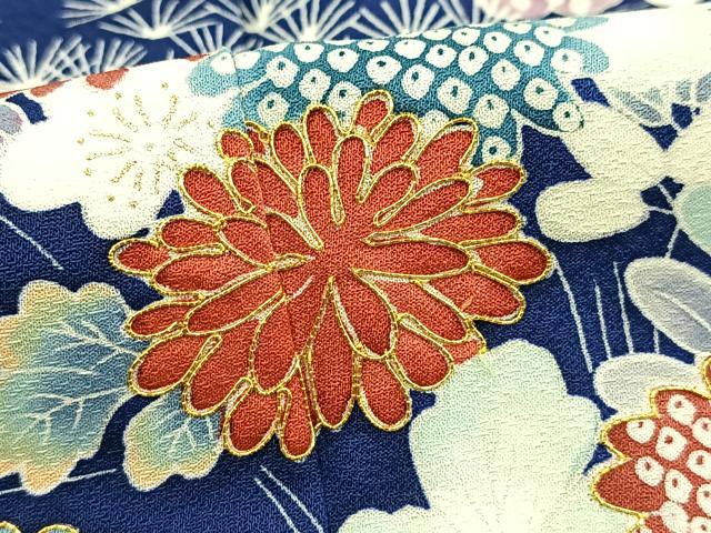 平和屋着物■訪問着 駒刺繍 流水風景花文 金彩 正絹 逸品 BAAY5790yc