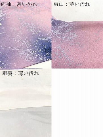 平和屋着物■上質な小紋 舞花文 暈し染め 正絹 逸品 BAAY5794yc