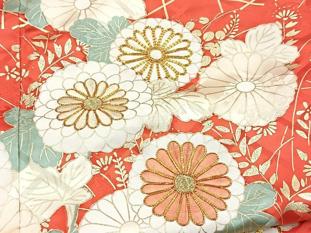 平和屋着物■豪華振袖 駒刺繍 籠目草花文 金彩 正絹 逸品 BAAY5795yc